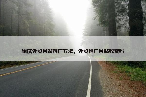 肇庆外贸网站推广方法，外贸推广网站收费吗