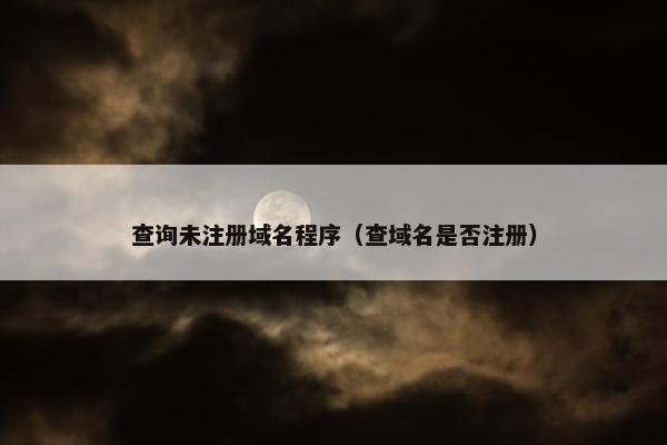 查询未注册域名程序（查域名是否注册）
