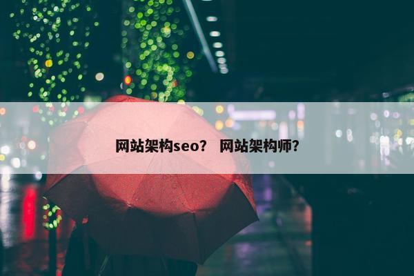 网站架构seo？ 网站架构师？