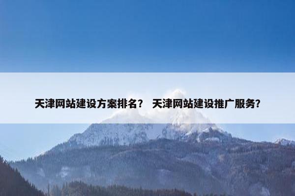 天津网站建设方案排名？ 天津网站建设推广服务？