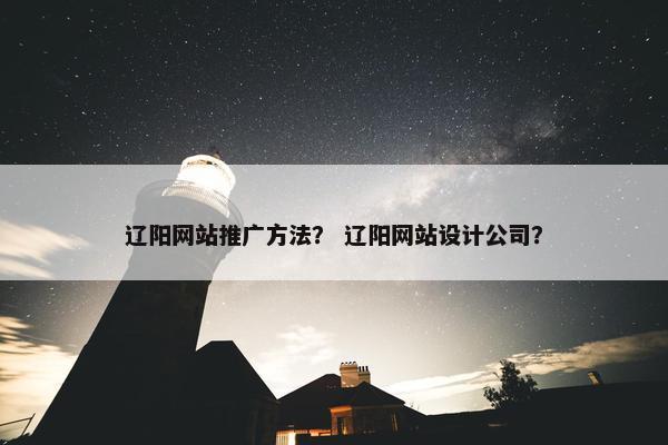 辽阳网站推广方法？ 辽阳网站设计公司？