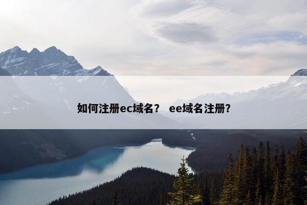 如何注册ec域名？ ee域名注册？