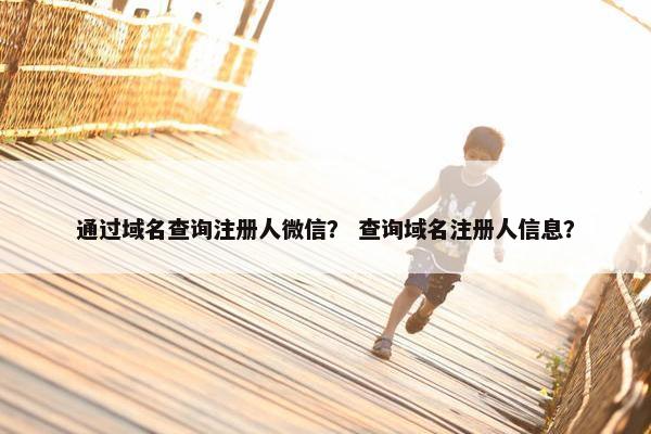 通过域名查询注册人微信？ 查询域名注册人信息？