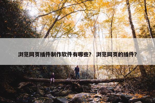 浏览网页插件制作软件有哪些？ 浏览网页的插件？
