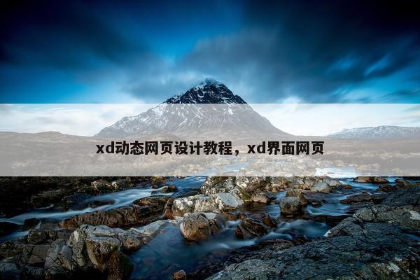 xd动态网页设计教程，xd界面网页