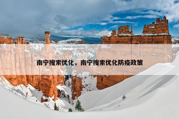 南宁搜索优化，南宁搜索优化防疫政策