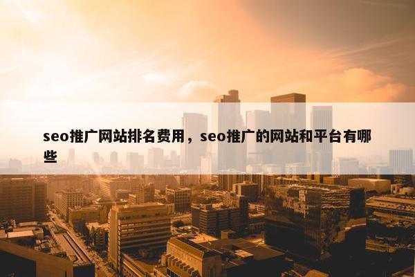 seo推广网站排名费用，seo推广的网站和平台有哪些
