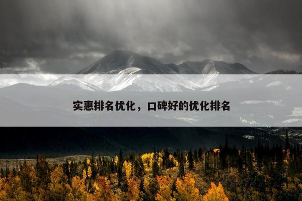实惠排名优化，口碑好的优化排名