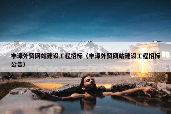 丰泽外贸网站建设工程招标（丰泽外贸网站建设工程招标公告）