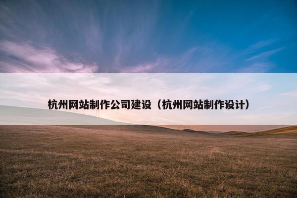 杭州网站制作公司建设（杭州网站制作设计）