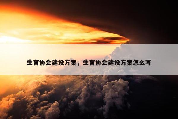 生育协会建设方案，生育协会建设方案怎么写