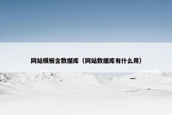 网站模板含数据库（网站数据库有什么用）