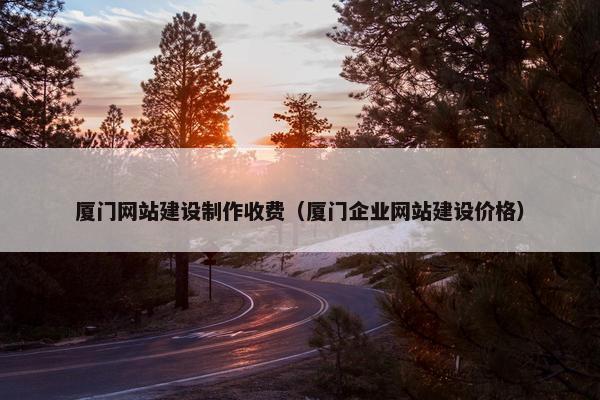 厦门网站建设制作收费（厦门企业网站建设价格）