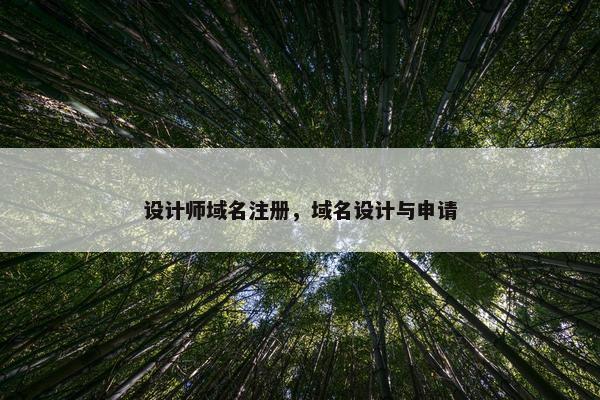 设计师域名注册，域名设计与申请