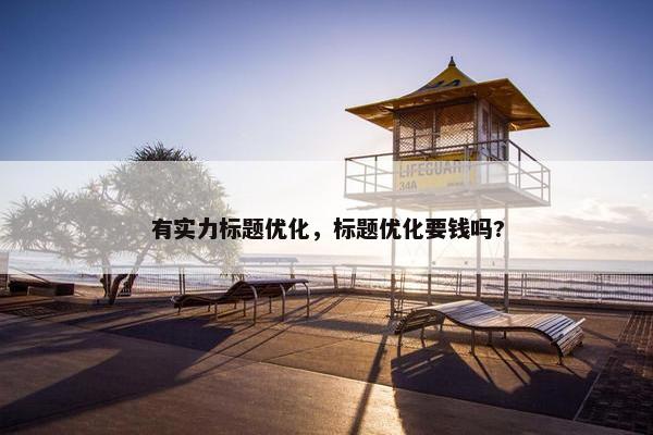 有实力标题优化，标题优化要钱吗?
