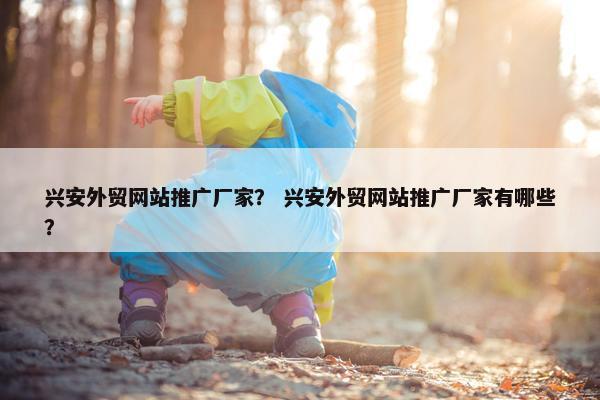 兴安外贸网站推广厂家？ 兴安外贸网站推广厂家有哪些？