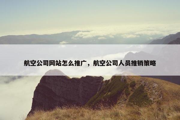 航空公司网站怎么推广，航空公司人员推销策略