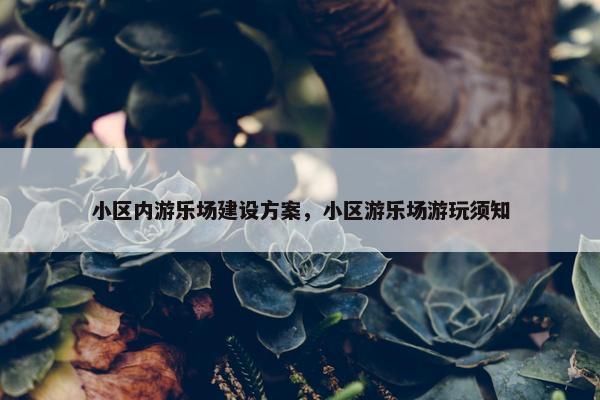 小区内游乐场建设方案，小区游乐场游玩须知