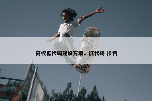 高校低代码建设方案，低代码 报告