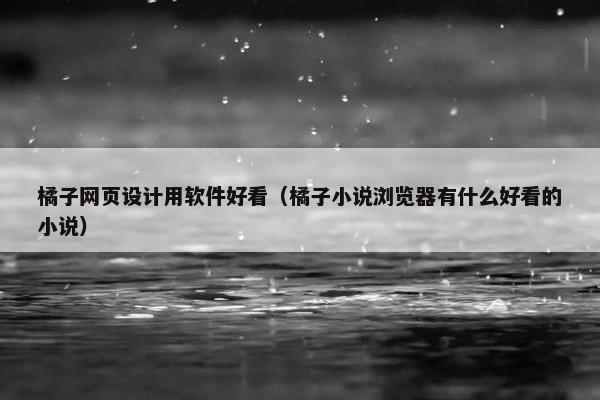 橘子网页设计用软件好看（橘子小说浏览器有什么好看的小说）