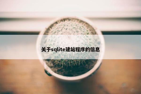 关于sqlite建站程序的信息