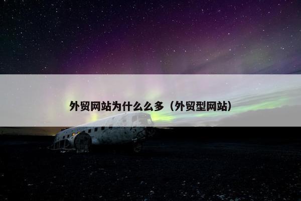 外贸网站为什么么多（外贸型网站）