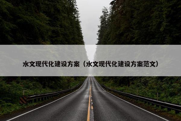 水文现代化建设方案（水文现代化建设方案范文）