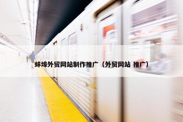 蚌埠外贸网站制作推广（外贸网站 推广）