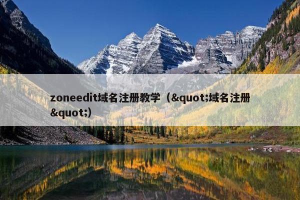 zoneedit域名注册教学（"域名注册"）