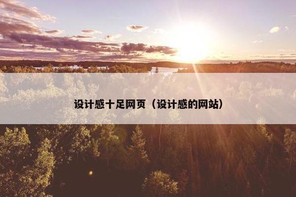 设计感十足网页（设计感的网站）