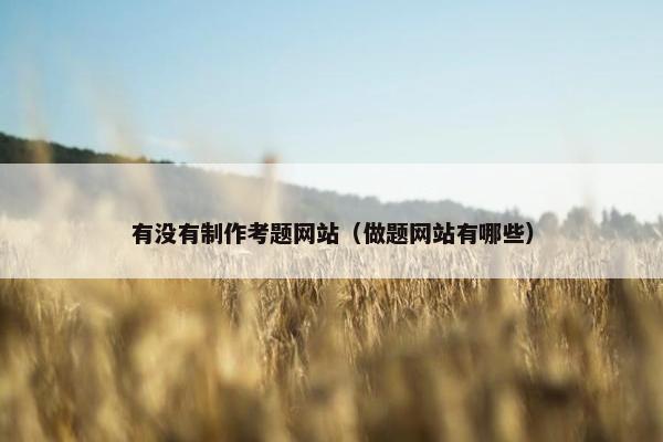 有没有制作考题网站（做题网站有哪些）