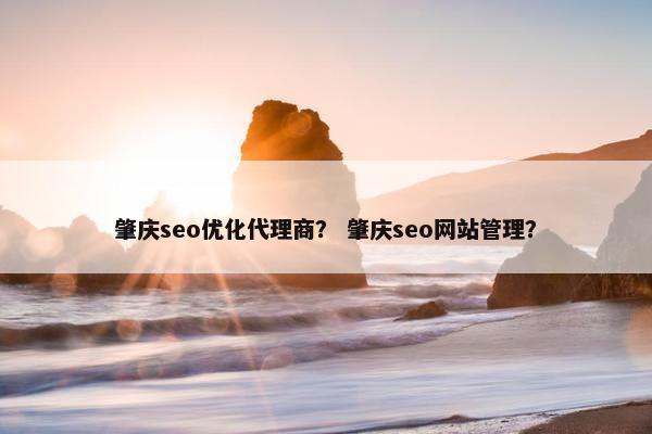 肇庆seo优化代理商？ 肇庆seo网站管理？