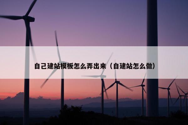 自己建站模板怎么弄出来（自建站怎么做）