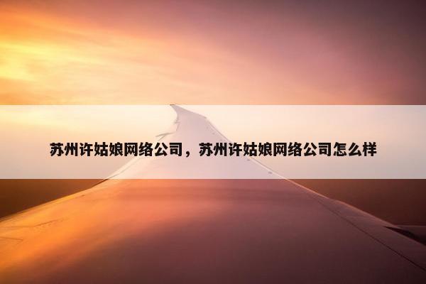 苏州许姑娘网络公司，苏州许姑娘网络公司怎么样