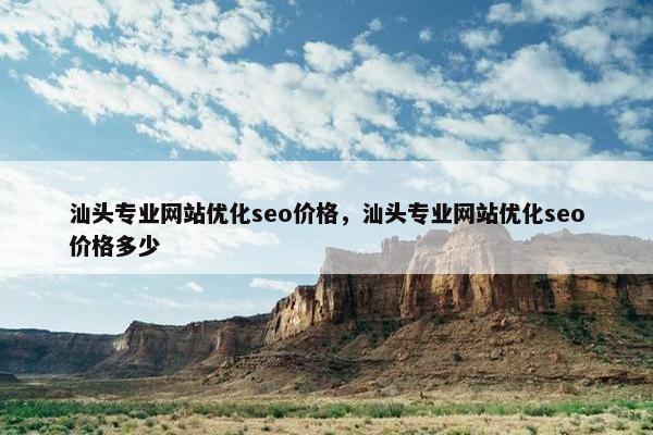 汕头专业网站优化seo价格，汕头专业网站优化seo价格多少