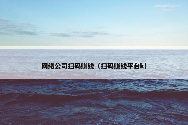 网络公司扫码赚钱（扫码赚钱平台k）