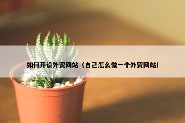 如何开设外贸网站（自己怎么做一个外贸网站）