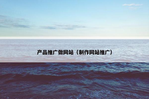 产品推广做网站（制作网站推广）