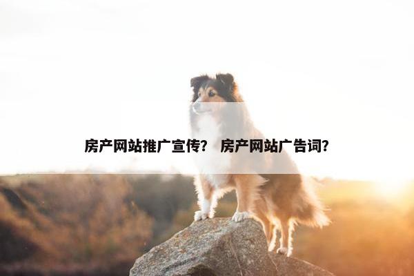 房产网站推广宣传？ 房产网站广告词？