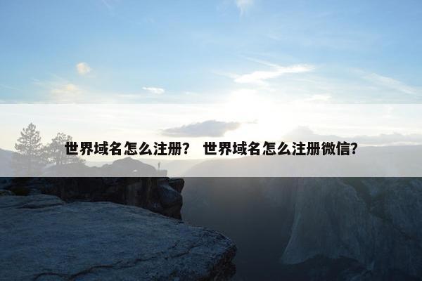 世界域名怎么注册？ 世界域名怎么注册微信？