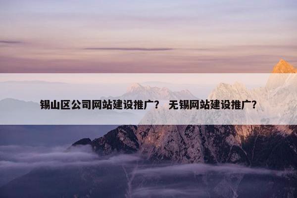 锡山区公司网站建设推广？ 无锡网站建设推广？