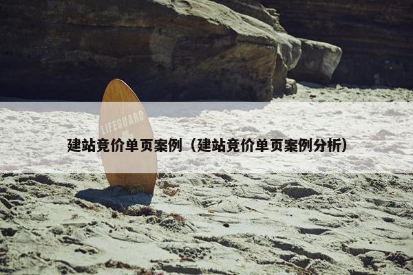 建站竞价单页案例（建站竞价单页案例分析）