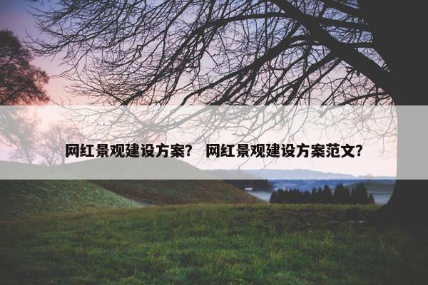 网红景观建设方案？ 网红景观建设方案范文？
