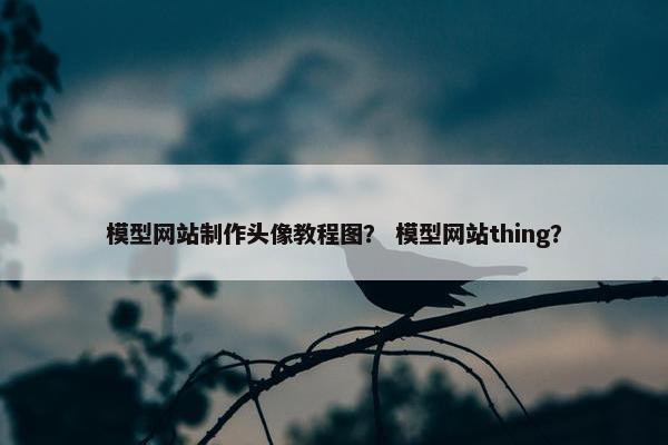 模型网站制作头像教程图？ 模型网站thing？