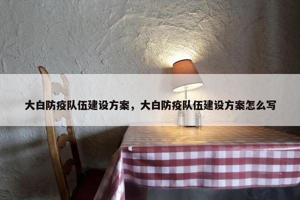 大白防疫队伍建设方案，大白防疫队伍建设方案怎么写