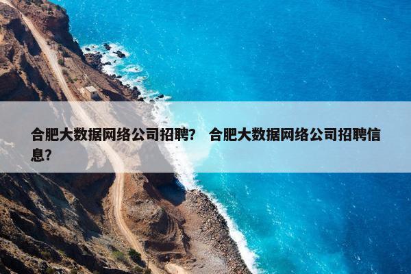 合肥大数据网络公司招聘？ 合肥大数据网络公司招聘信息？