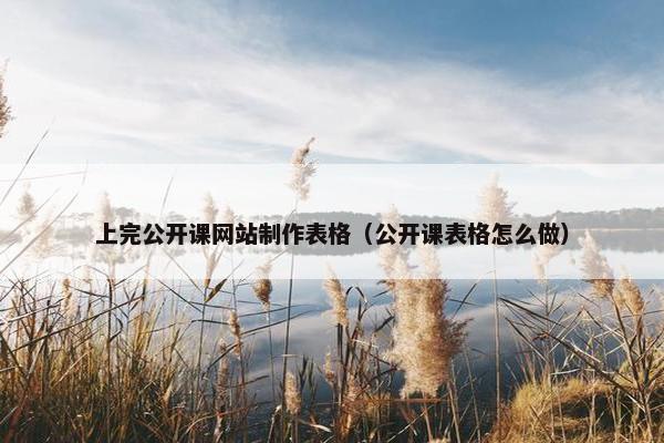 上完公开课网站制作表格（公开课表格怎么做）