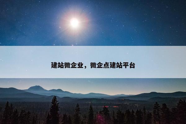 建站微企业，微企点建站平台