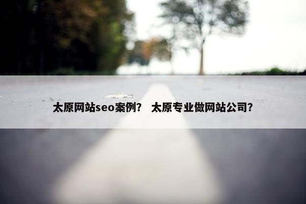 太原网站seo案例？ 太原专业做网站公司？