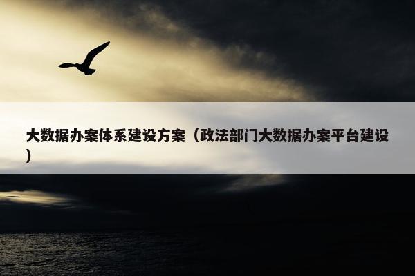 大数据办案体系建设方案（政法部门大数据办案平台建设）